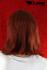 Shoulder length wig in fiery red