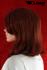 Shoulder length wig in fiery red