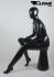 Sitting, female mannequin, black mat faceless