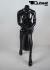 Sitting, female mannequin, black shining, headless