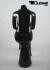 Sitting, female mannequin, black shining, headless