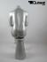 Sitting, female mannequin, silver, headless