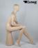 Sitting, female mannequin, skin faceless