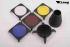 Studioblitz Set Fotostudio Schirme und diverse Filter ,Stativ gefedert, "Galaxis"