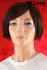 Stylish, brown wig short hairstyle
