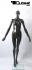 Upward-looking, female mannequin in gloss grey