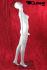 Upward-looking, female mannequin in gloss white