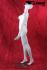 Upward-looking, female mannequin in gloss white