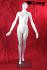 Upward-looking, female mannequin in gloss white
