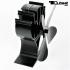 Ventilator fr Kaminfen, Ofenventilator, schwarz, 4 Rotorbltter, stromlos - umweltfreundlich 23 cm