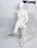 Weibliche Schaufensterpuppe elegante Haltung, sitzend, faceless, weiss matt
