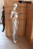 Weibliche Schaufensterpuppe gesichtslos silber Schaufensterfigur Mannequin