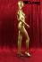 Weibliche Schaufensterpuppe gold faceless