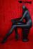 Weibliche Schaufensterpuppe Schaufensterfigur schwarz sitzend kopflos Mannequin