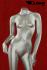 Weibliche Schaufensterpuppe Schaufensterfigur silber ohne Kopf kopflos Mannequin
