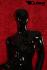 Weibliche Schaufensterpuppe schwarz glnzend faceless