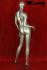 Weibliche Schaufensterpuppe silber Schaufensterfigur Mannequin mit Gesicht
