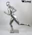 Weibliche Schaufensterpuppe, Sportlich, faceless, silber