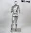Weibliche Schaufensterpuppe, Sportlich, faceless, silber