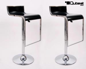 2 x Barstool  black height adjustable by gas lift action -