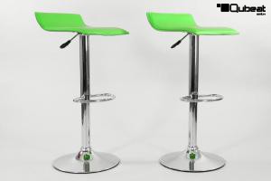 2 x Design Barstool lime green, height adjustable, seat rotates 360 - "Sunny"