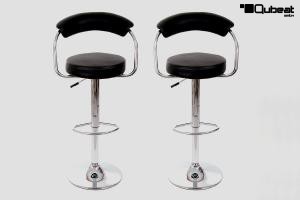2 x Designer Barstool  black height adjustable by gas lift action &#8211;