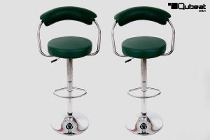 2 x Designer Barstool dark green height adjustable by gas lift action &#8211;