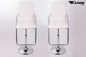 2x Barhocker B-WARE creme wei gepolsterte Sitzflche und Rckenlehne in der Hhe verstellbar "Nadine"