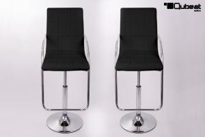 2x Barhocker B-WARE schwarz gepolsterte Sitzflche und Rckenlehne in der Hhe verstellbar "Nadine"