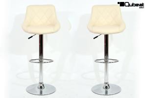 2x Barhocker creme hhenverstellbar und gepolstert - "Clarissa"