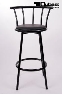 2x Barhocker schwarz Design,B-Ware schwarzer gepolsterter Sitz, drehbar - "Martin"