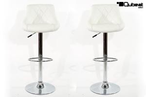 2x Barhocker wei hhenverstellbar und gepolstert - "Clarissa"