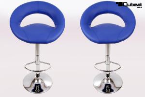 2x Design Barhocker blau gepolstert hhenverstellbar TV-zertifizierte Gasdruckfeder - "Clemens"