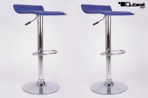 2x Design Barhocker blau hhenverstellbar 360 drehbar - "Sunny"