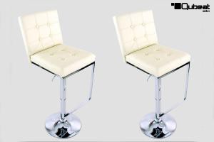 2x Design Barhocker creme hhenverstellbar - "Jonathan"