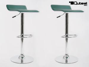 2x Design Barhocker dunkelgrn hhenverstellbar 360 drehbar - "Sunny"