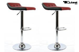 2x Design Barhocker weinrot schwarz hhenverstellbar 360 drehbar - "Sunny Soft"