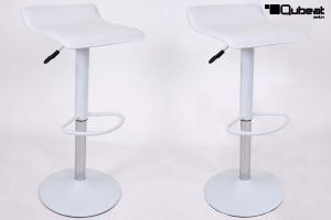 2x Design Barhocker wei hhenverstellbar 360 drehbar - "Sunny Base"