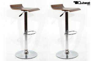 2x Design Barhocker wood hhenverstellbar 360 drehbar - "Sunny"