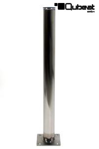 2x Tischbein 105 cm, Tischfu, Edelstahl, rund, Durchmesser 8,9 cm, verstellbare Bodengleiter - "Duisburg"