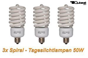 3x Tageslichtlampe 50W=250W, Spiral-Tageslichtlampe entspricht 250W