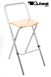 6x Folding Chair, wood-colour, Simple Design "Max "