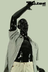Abstract male mannequin, black shining