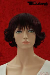 Aubergine curly short hair wig