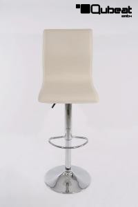 Barhocker creme hhenverstellbar mit Rckenlehne 360 drehbar - "Steffen"