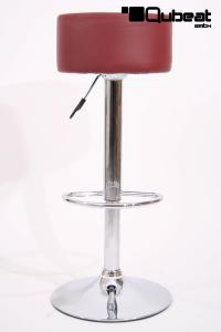 Barhocker weinrot h�henverstellbar runder Sitz klassisch gepolstert - "Tan MAX"