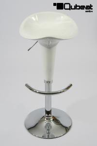 Barhocker wei hhenverstellbar ergonomisch geformte Sitzflche - "Bianca"