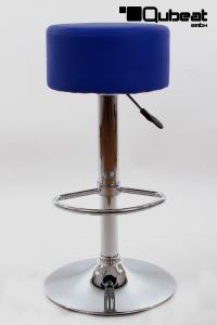 Barstool blue height adjustable round seat classical comfortably padded - "Tan"