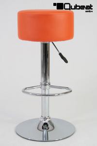 Barstool orange height adjustable round seat classical comfortably padded - "Tan"