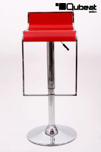 Barstool  red height adjustable by gas lift action &#8211; "Vanessa"